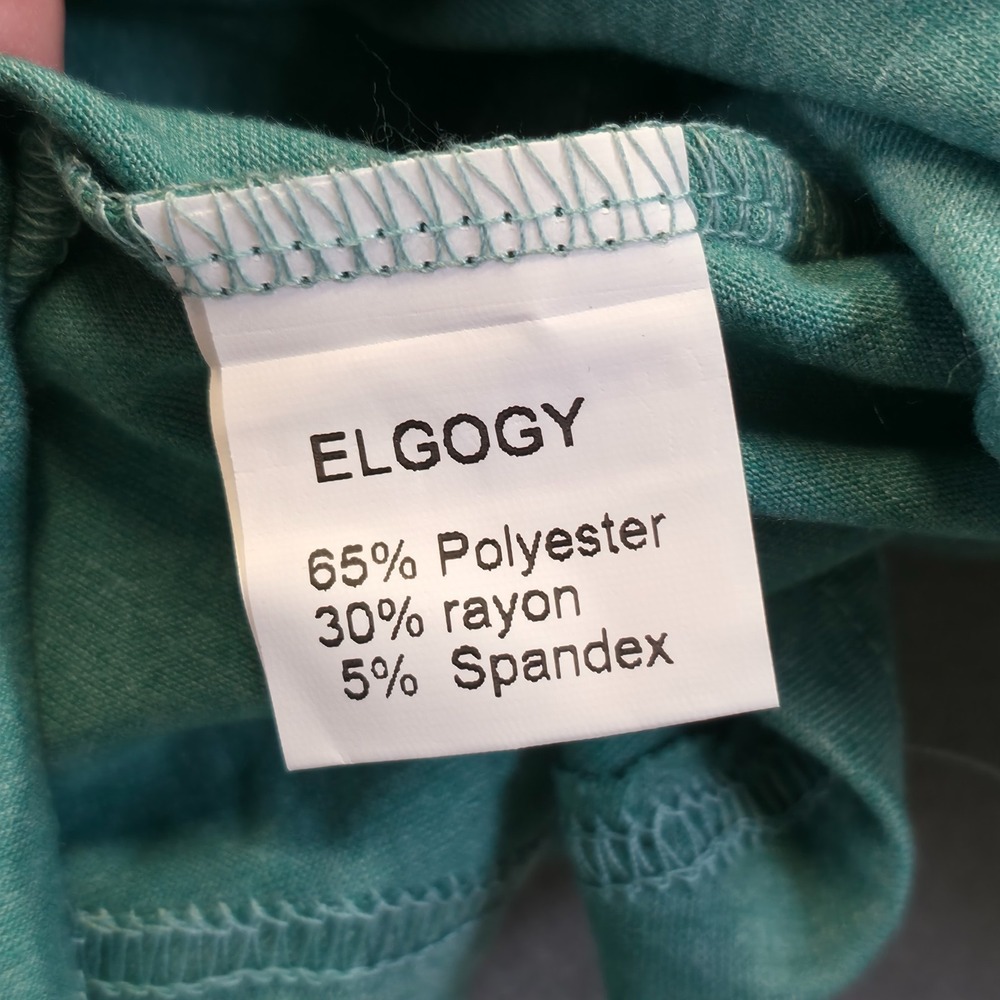 Elgogy Women's Green Square Neck Long Sleeve Blouse Size Medium NWT - Picture 3 of 9